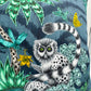 Lemur Jungle & Green Velvet Pillow