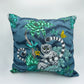 Lemur Jungle & Green Velvet Pillow
