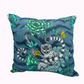 Lemur Jungle & Green Velvet Pillow