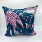 Pink Birds & Black Velvet Pillow