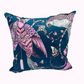 Pink Birds & Black Velvet Pillow