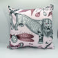 Pink & Black Ink Lion and Pink Velvet Pillow