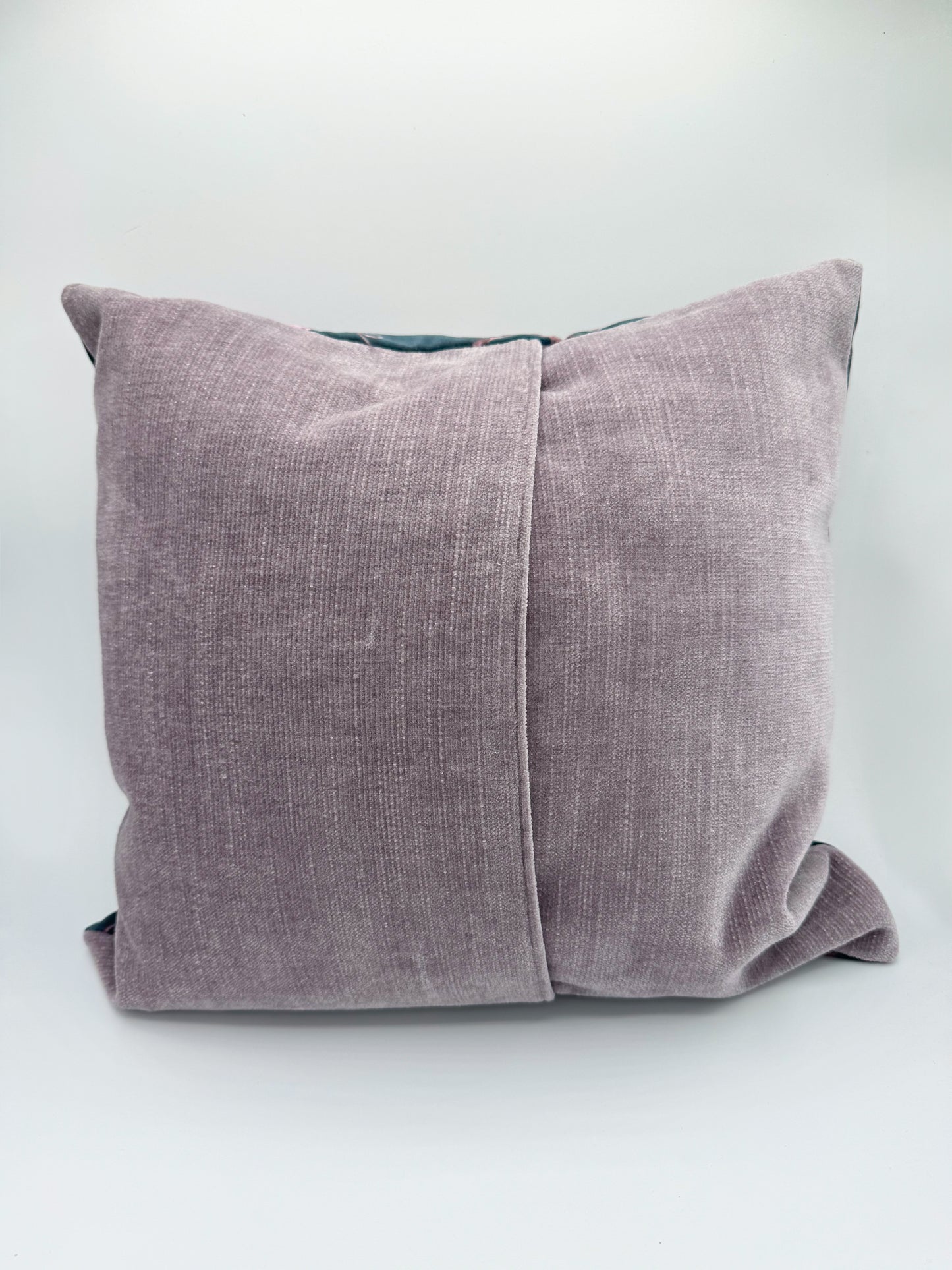 Pink Parrot & Purple Velvet Pillow