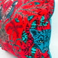 Red Foliage Birds & Navy Velvet Pillow