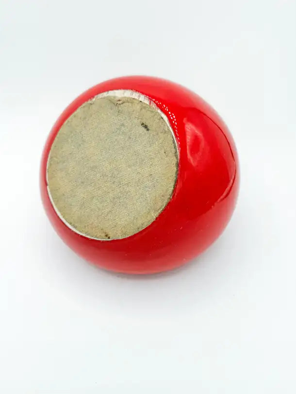 Large Red Ceramic Orb Sphere Ashtray