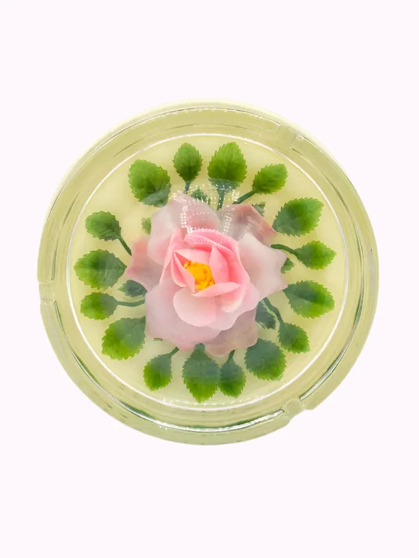 Flower Pink Rose Encapsulated Ashtray