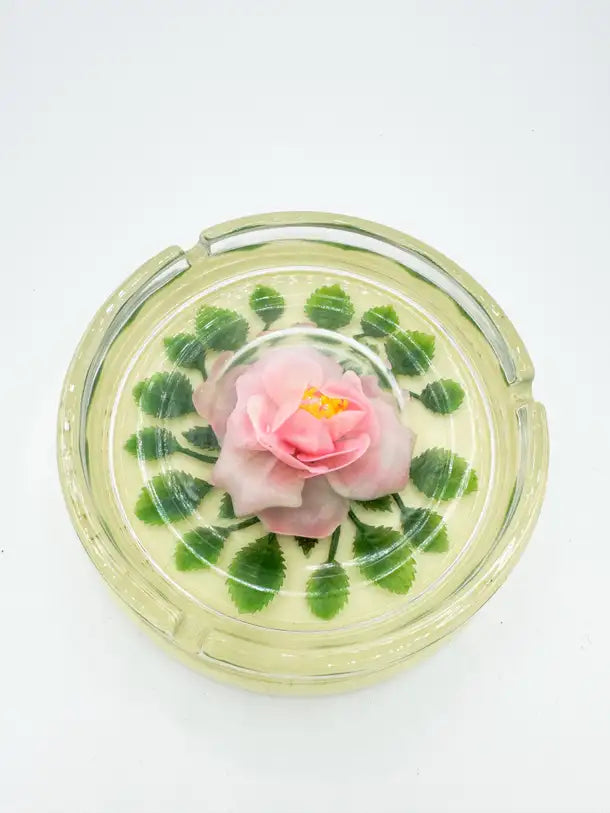 Flower Pink Rose Encapsulated Ashtray