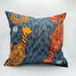 Tiger Animal Print & Black Velvet Pillow