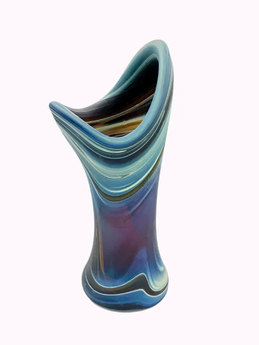 Abstract Hebron Glass Hand Blown Vase