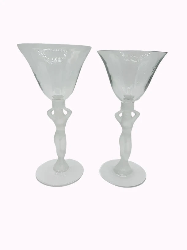 Crystal Frosted Nude Bacchus Glasses