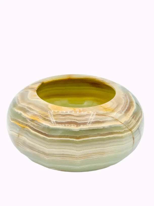 Green Onyx Stone Decorative Bowl | Flower Vase