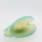 Murano Opalescent Blue Amber Shell Clam Glass Bowl Mid Century