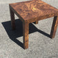 Vintage 1980s Laminated Burlwood Side Table Mid Century