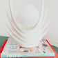 Italian Sculptural White Ceramic Cactus Table Lamp with Opaline Bulb, 1970s