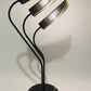 1980s Postmodern Black and Gold Sculptural Table Lamp with 3-Light Settings