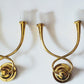 Hollywood Regency 4 Egoluce Wall Light Sconces, Brass, Glass, Italy, 1980s
